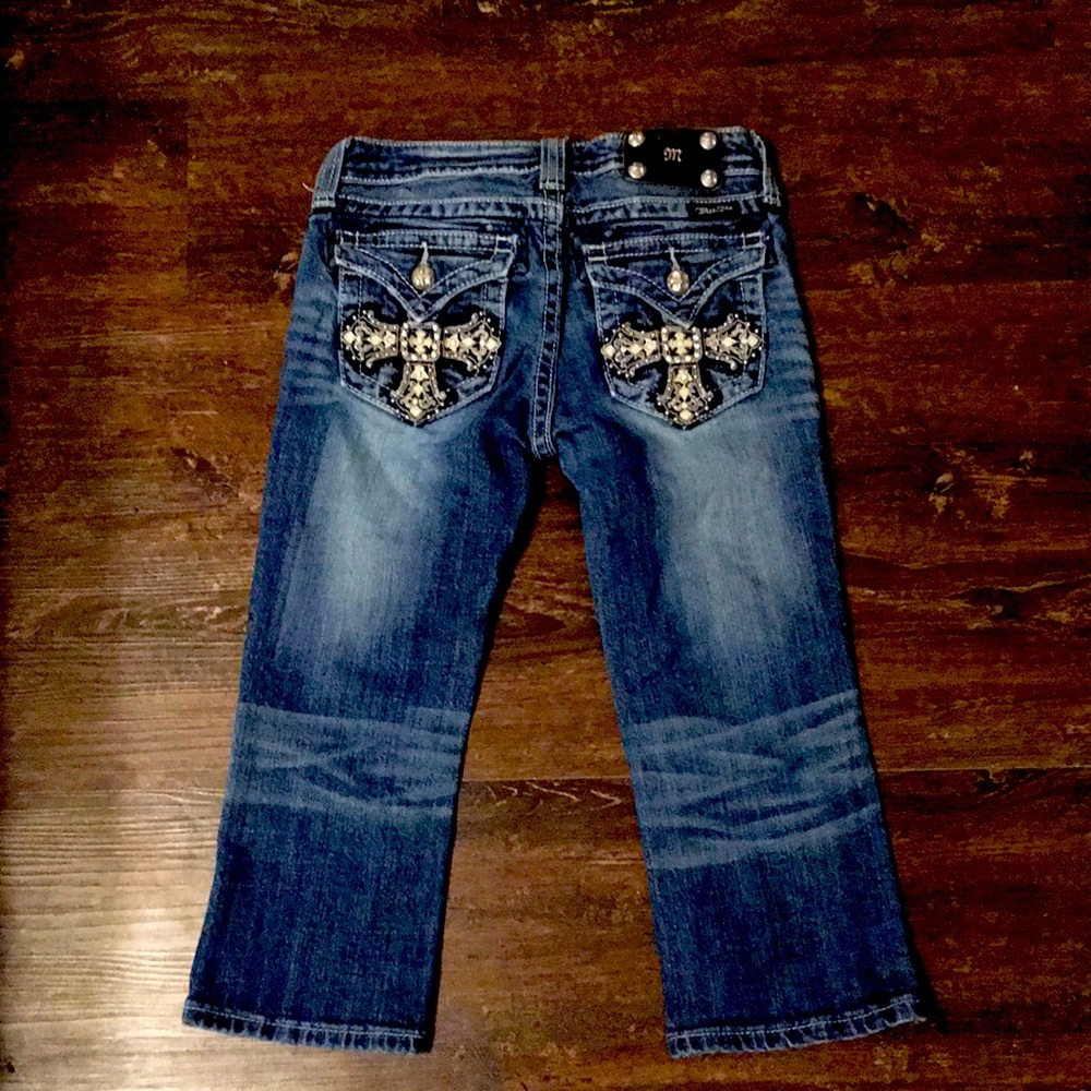Miss Me size 14 Blingy pockets girls Capri jeans